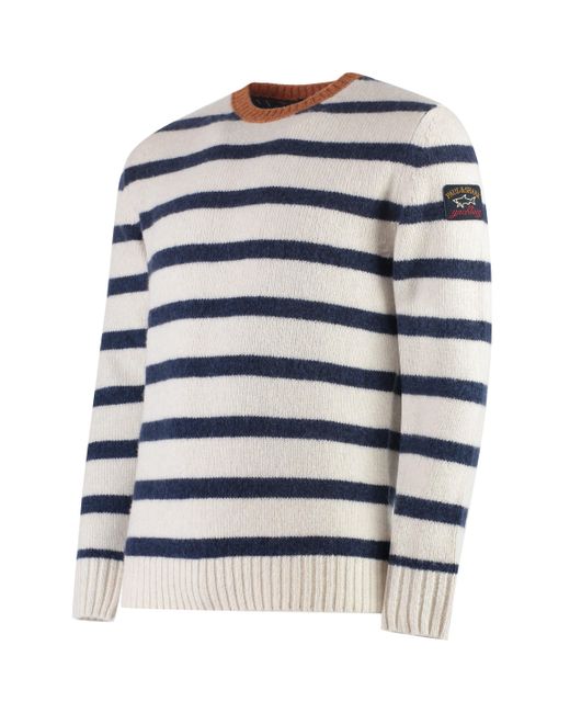 Paul & Shark White Wool-Blend Crew-Neck Sweater for men