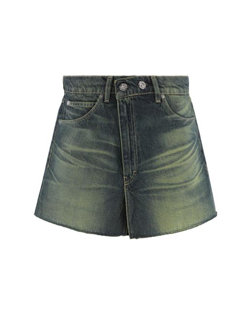 Our Legacy Green Cover Denim Mini Skirt