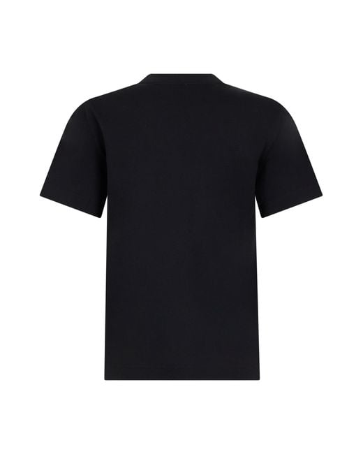 Burberry Black T-Shirt With Tartan Detail