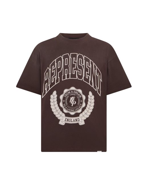 Represent Brown Vintage T-Shirt With Graphic Design for men