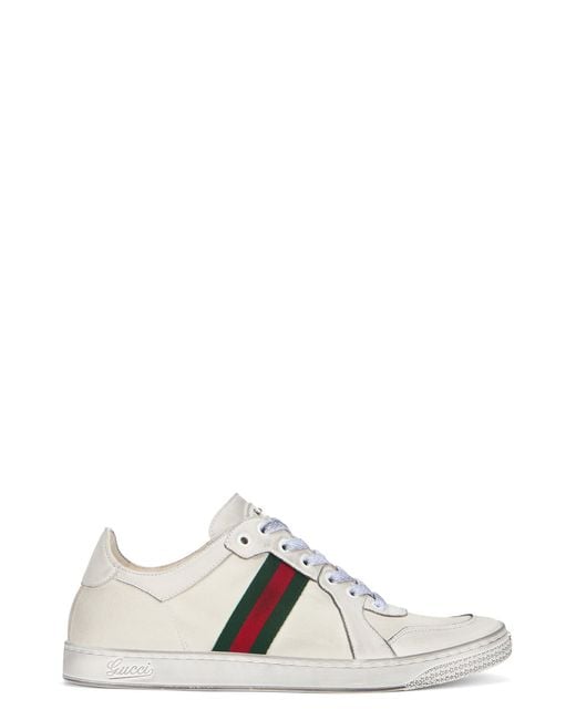 Gucci White Low Stretch Sneaker for men