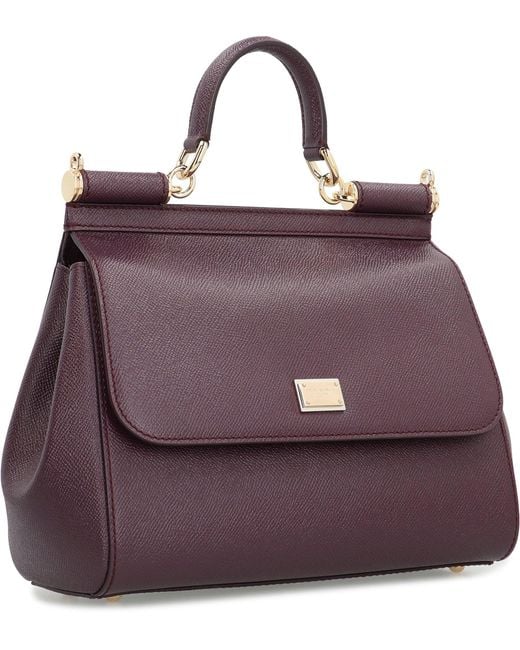 Dolce & Gabbana Purple Sicily Big Leather Handbag