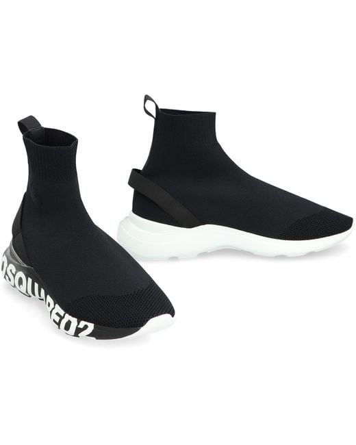 Sneakers a calzino Fly in maglia di DSquared² in Black da Uomo