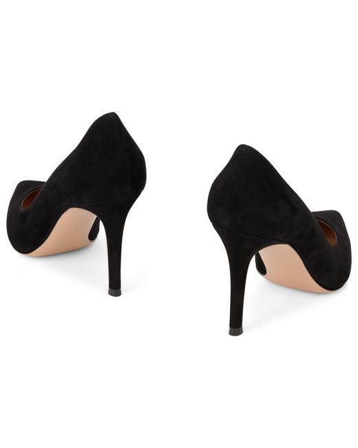 Gianvito Rossi Black Suede Décolleté With Elegant Heel