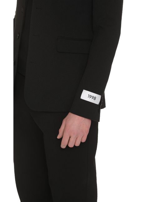 Dolce & Gabbana Black Cotton Blend Single-Breast Jacket For for men