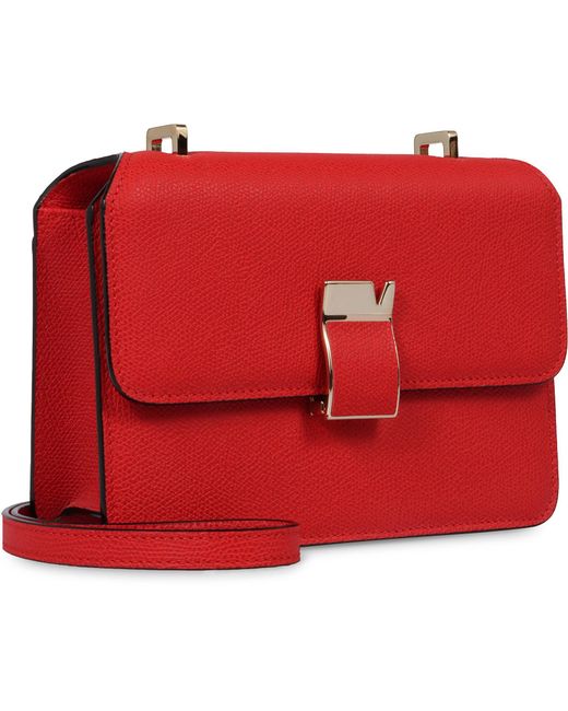 Valextra Red Nolo Mini Leather Crossbody Bag