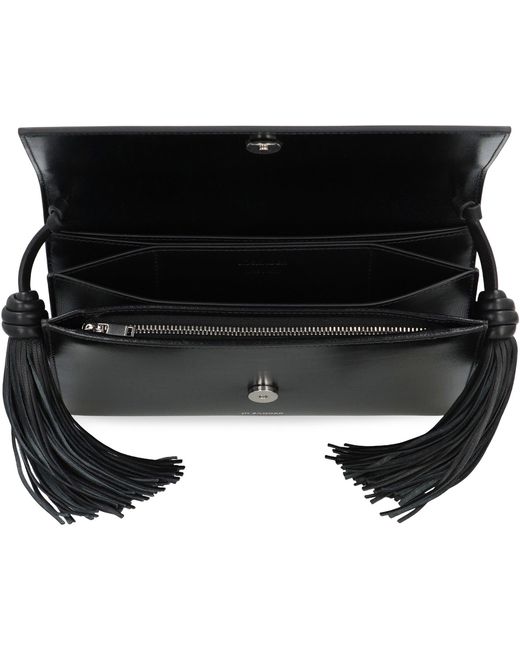 Jil Sander Black Tassel Leather Crossbody Bag