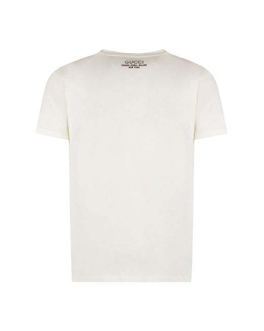 T-shirt in cotone di Gucci in White da Uomo