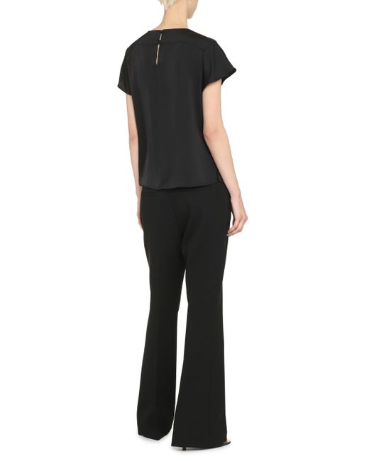 Blusa con arricciature decorative di Calvin Klein in Black