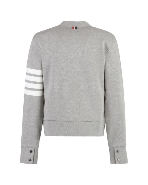Thom Browne Gray Logo Detail Cotton Cardiga