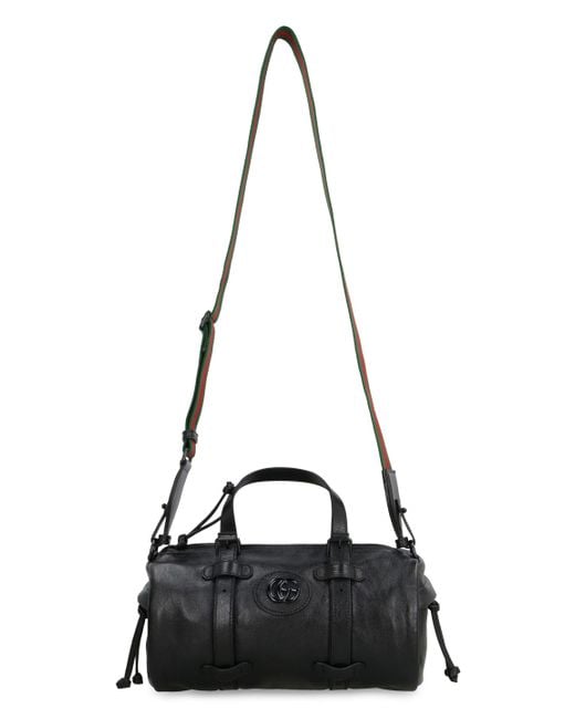 Gucci Black Leather Travel Bag for men
