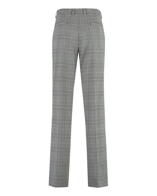 PT01 Gray Prince-Of-Wales Checked Trousers