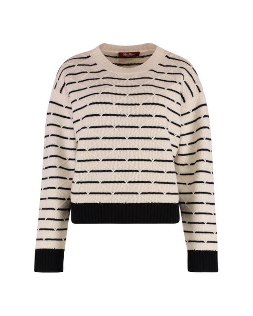 Maglione Gettone in lana e cachemire di Max Mara in White