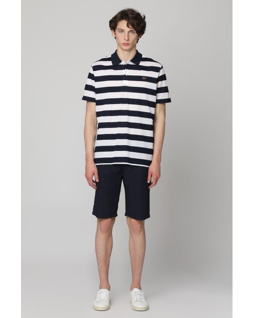 Paul & Shark Black Short Sleeve Cotton Polo Shirt for men