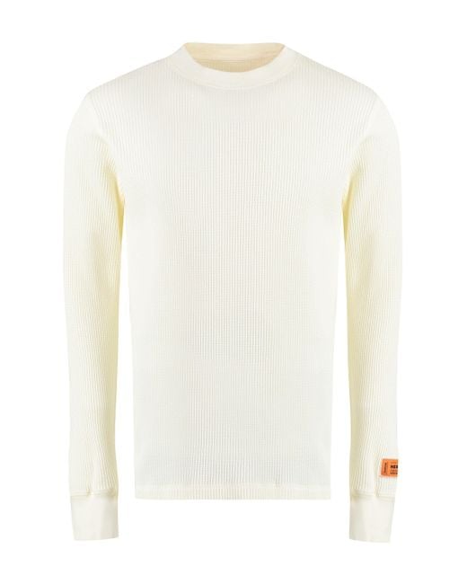 Heron Preston White Cotton Crew-neck Sweater for men