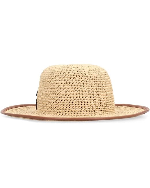 Gucci Natural Straw Hat With Logo Gg