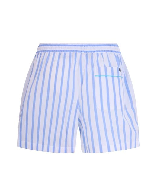 Dolce & Gabbana Blue Striped Poplin Shorts