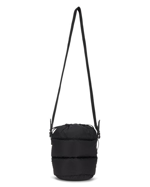 Moncler Black Mini Bucket Handbag With Drawstring Closure