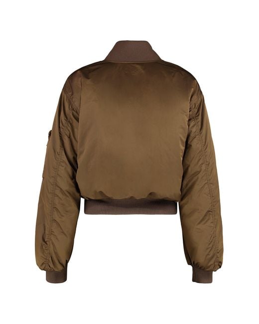 Chloé Brown Nylon Bomber Jacket
