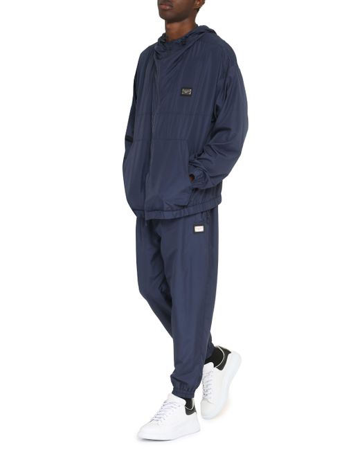 Dolce & Gabbana Blue Nylon Windbreaker Jacket For for men