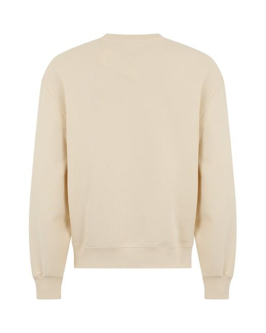Maison Kitsuné White Cotton Sweatshirt With Logo for men