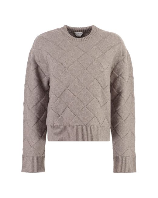 Bottega Veneta Women's Brown Crew-Neck Wool Sweater