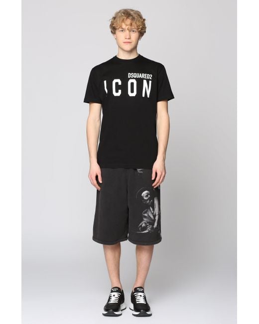 Off-White c/o Virgil Abloh Black Printed Sweatshorts for men