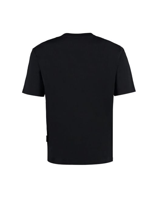 Black Monogram Crew Neck T -Shirt di Palm Angels da Uomo