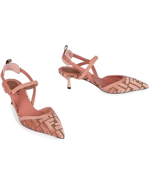 Fendi Pink Colibrì Lite Pointy-Toe Slingbacks