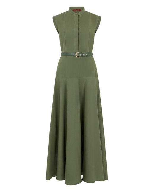 Max Mara Green Long Cotton Dress