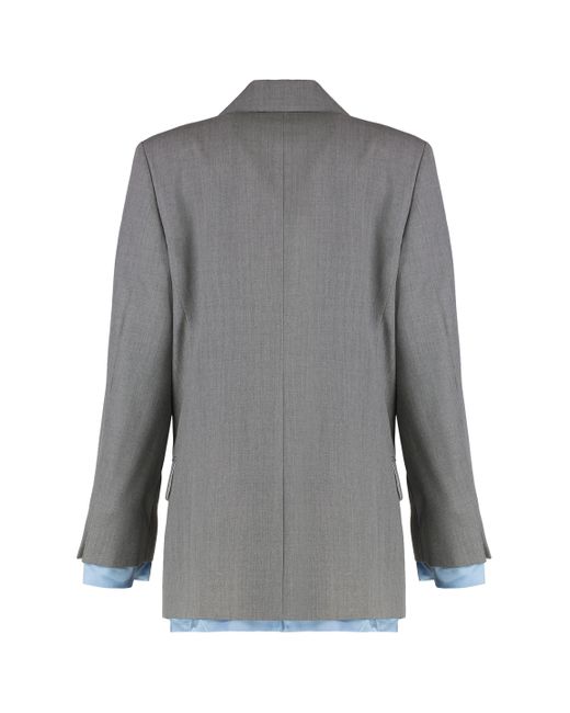 Victoria Beckham Gray Wool Blazer