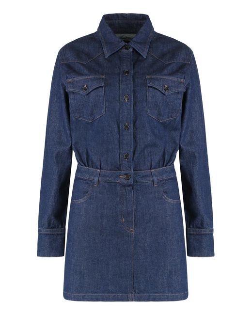A.P.C. Blue Mini Denim Dress