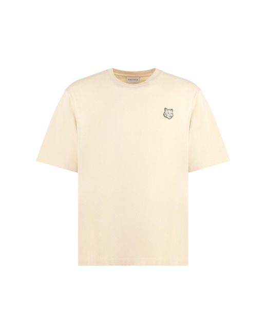 T-shirt girocollo in cotone di Maison Kitsuné in White da Uomo