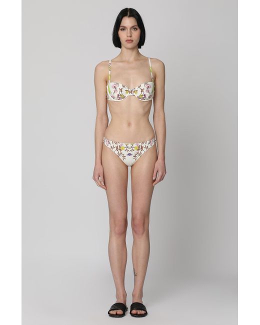 Slip bikini con stampa di Tory Burch in White