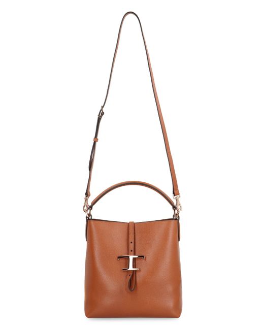Tod's Brown T Timeless Leather Bucket Bag