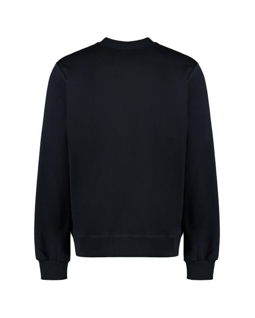 Dolce & Gabbana Blue Cotton Crew-neck Sweatshirt for men