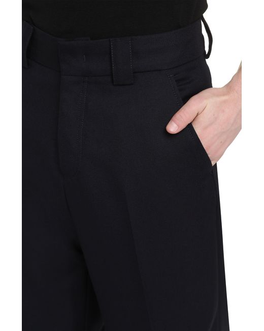 PT01 Blue Virgin Wool Trousers for men