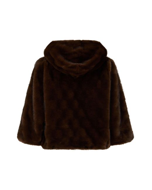 Pinko Brown Eco-Fur With Hood