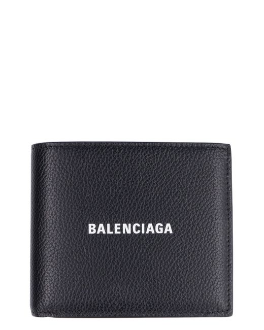 Balenciaga Black Logo Leather Wallet for men