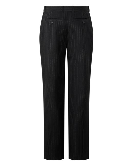 McQueen Black Striped Wool Trousers