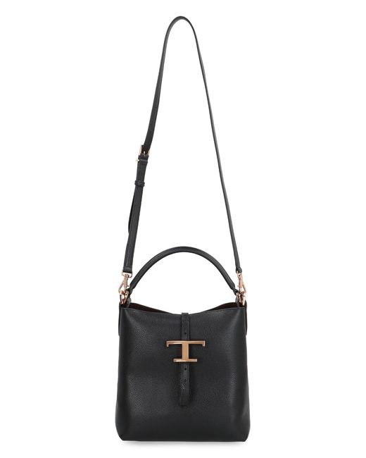 Tod's Black T Timeless Leather Bucket Bag