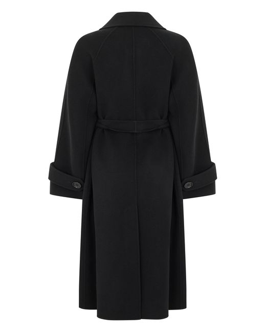 Max Mara Black Long Coat With Belt