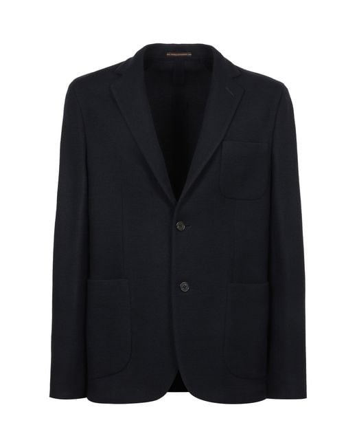 Slowear Black Single-Breasted Two-Button Jacket for men