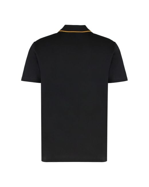 Versace Black Cotton-Piqué Polo Shirt for men