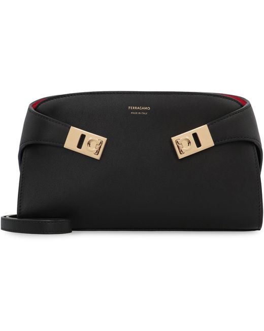 Ferragamo Black Hug Leather Crossbody Bag