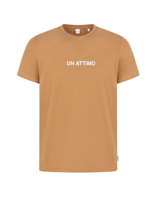 Aspesi Natural Logo-Printed Round Neck T-Shirt for men