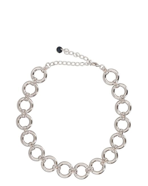Self-Portrait White Choker Crystal Link