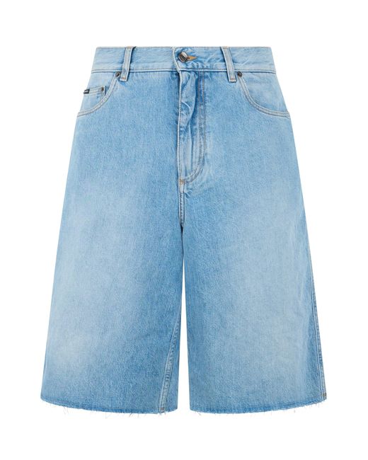 Dolce & Gabbana Blue Denim Shorts for men