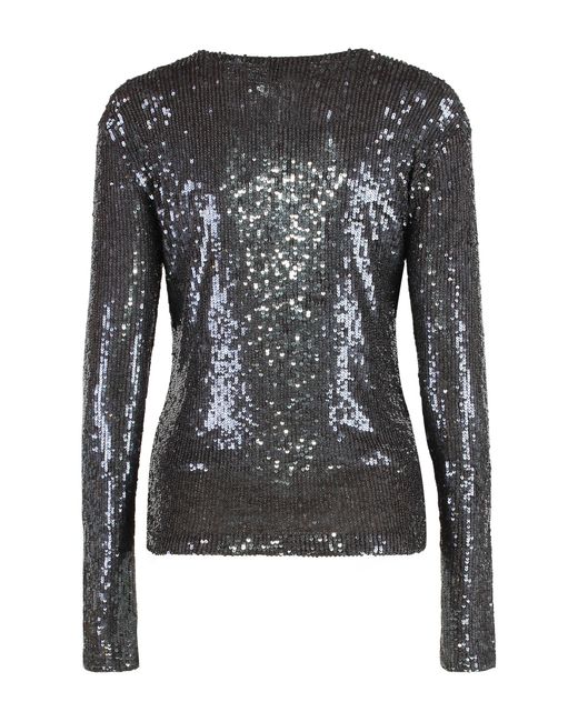 P.A.R.O.S.H. Black P.A.R.O..H. Long-Sleeved Top With Sequins