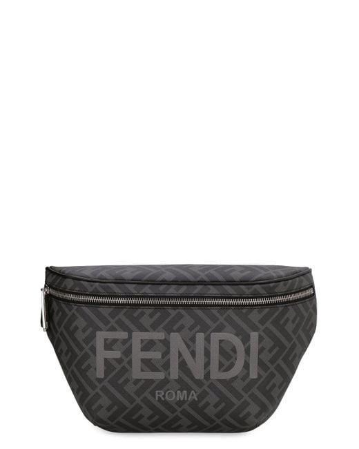 Fendi Gray Belt Bag With Logo for men